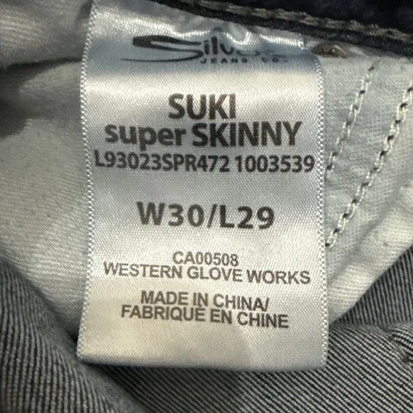 Silver Suki Super Skinny Jeans Women 30 Blue Denim Mid Rise Dark Wash Stretch - Picture 7 of 7